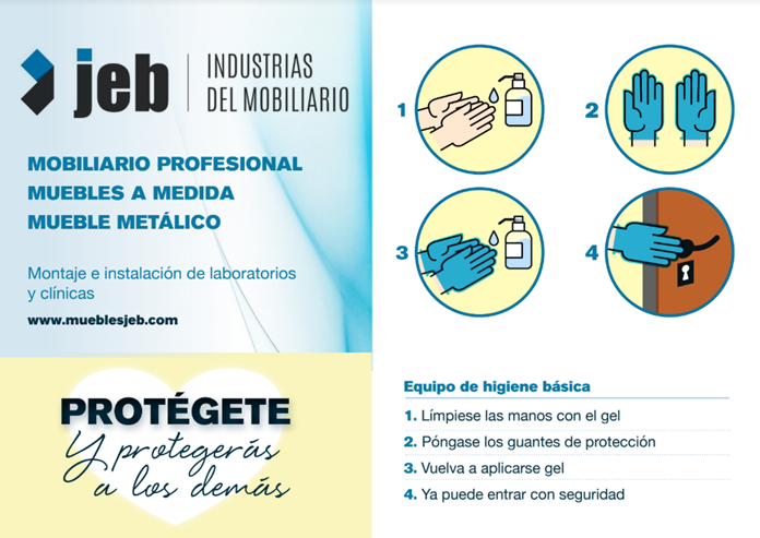 Dispensador de gel y guantes